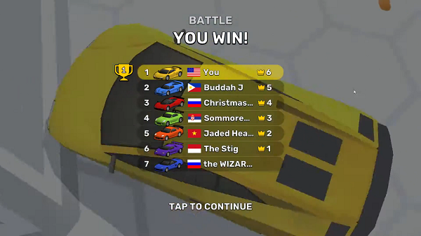 Survival Race Game Win Screen
